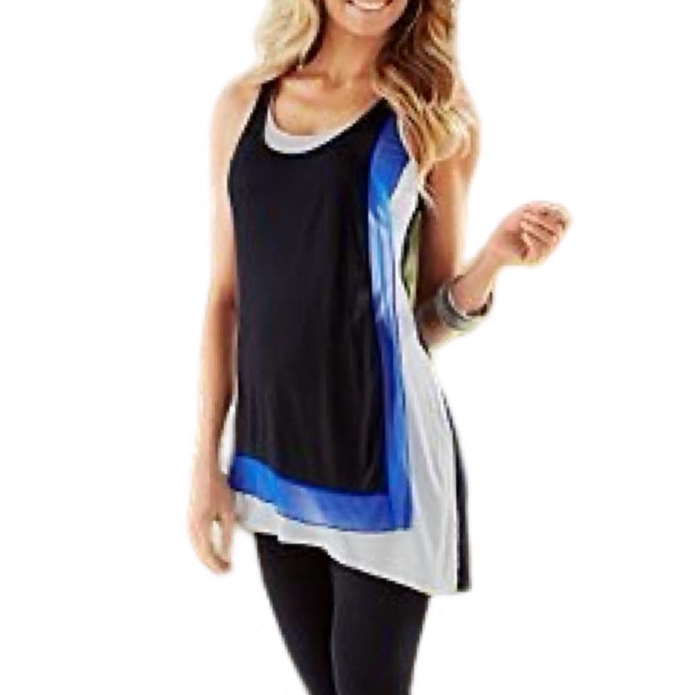 Venus Asymmetrical Layered Colorblock Tank Top